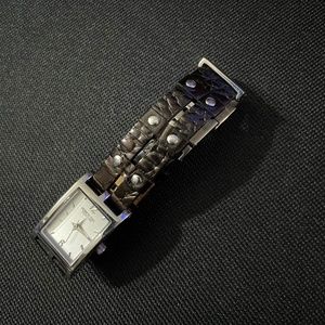 Kenneth Cole Reaction Y2K Leather Studded Watch Not Working